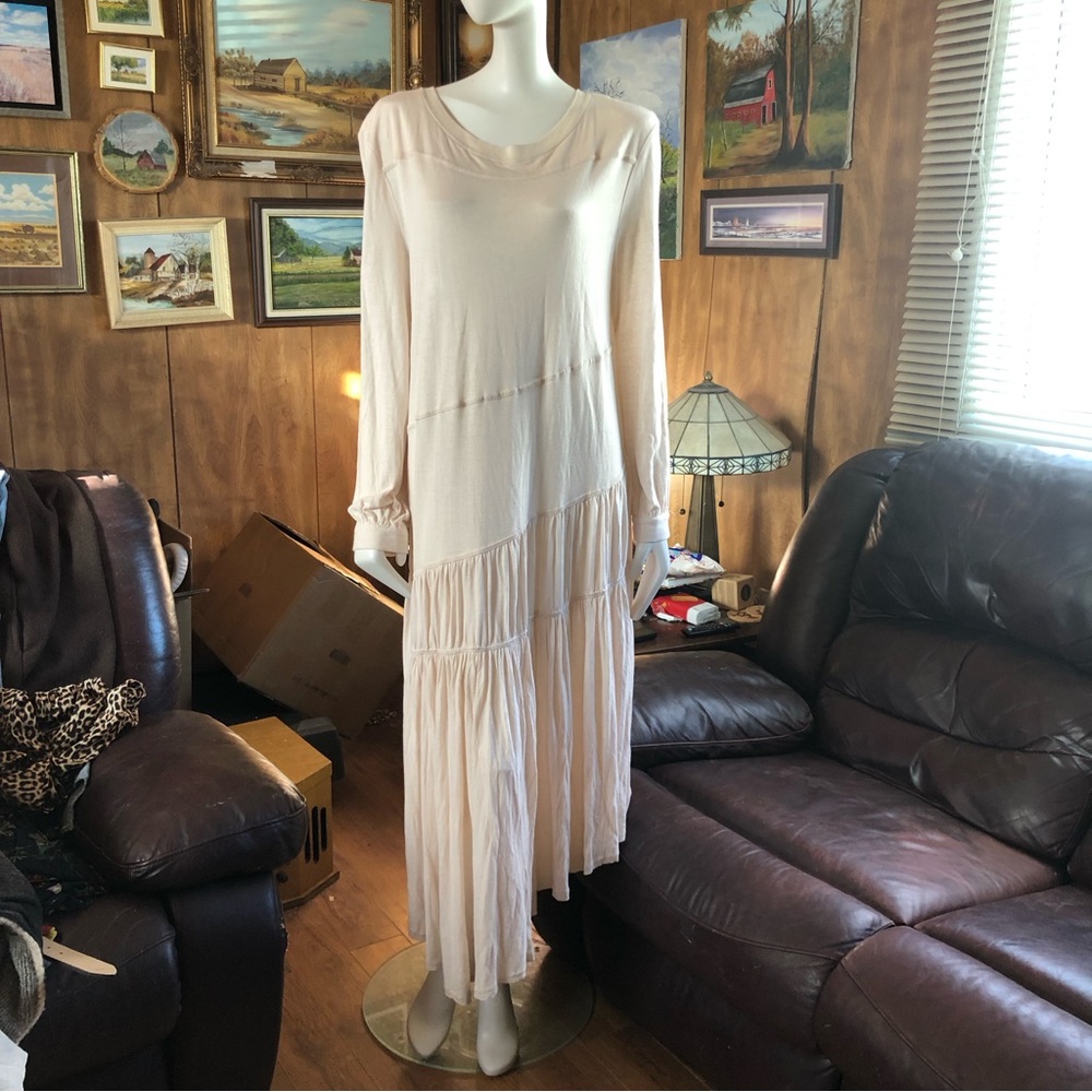 Free People Beach Linen Cotton Blend Dress